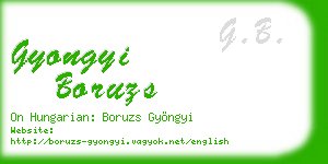 gyongyi boruzs business card